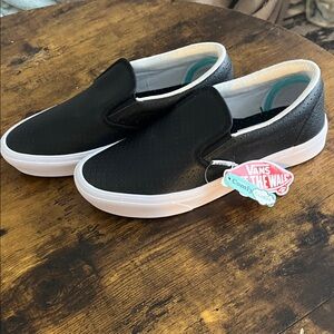 Vans Black Perforated Slip-On Sneakers New With Tags Unisex